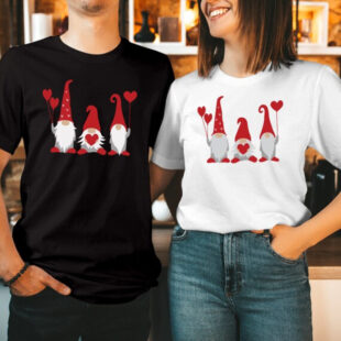 Gnomies Hearts Valentine's Day Couple Shirt